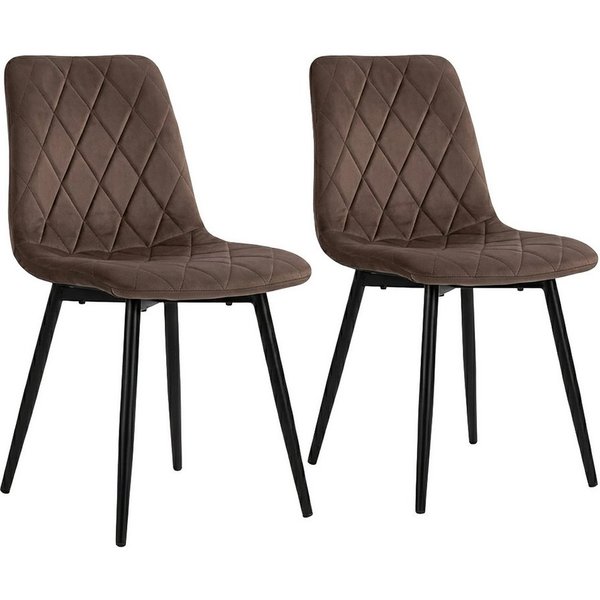 relaxdays Esszimmerstuhl Samt Esszimmerstuhl Set (2 St), braun, 2er-Pack