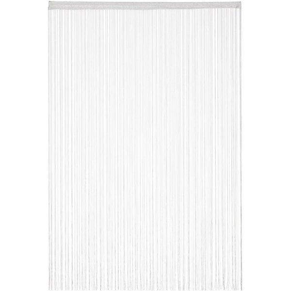 relaxdays Fadenvorhang weiß (1 St), Stangendurchzug, transparent, Polyester, 1er Pack 145x245cm