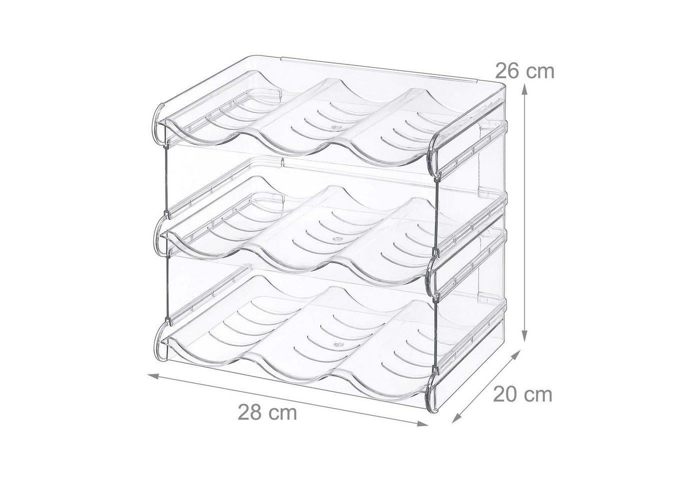 relaxdays Flaschenregal Stapelbarer Flaschenhalter, 1-tlg., 9 Flaschen (3 Etagen) – Bild 4 von 5