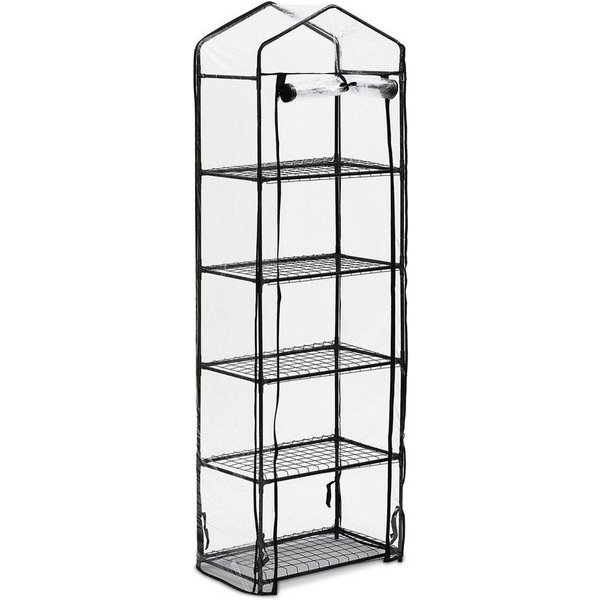 relaxdays Foliengewächshaus Balkon Gewächshaus mit PVC-Folie, BxTxH: 58 x 36 x 193 cm, BxLxH: 58 x 36 x 193 cm, 5-St.