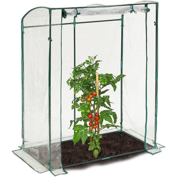 relaxdays Foliengewächshaus Tomatengewächshaus mit PVC-Folie, BxTxH: 130 x 75 x 170 cm, BxLxH: 130 x 75 x 170 cm, 1-St.