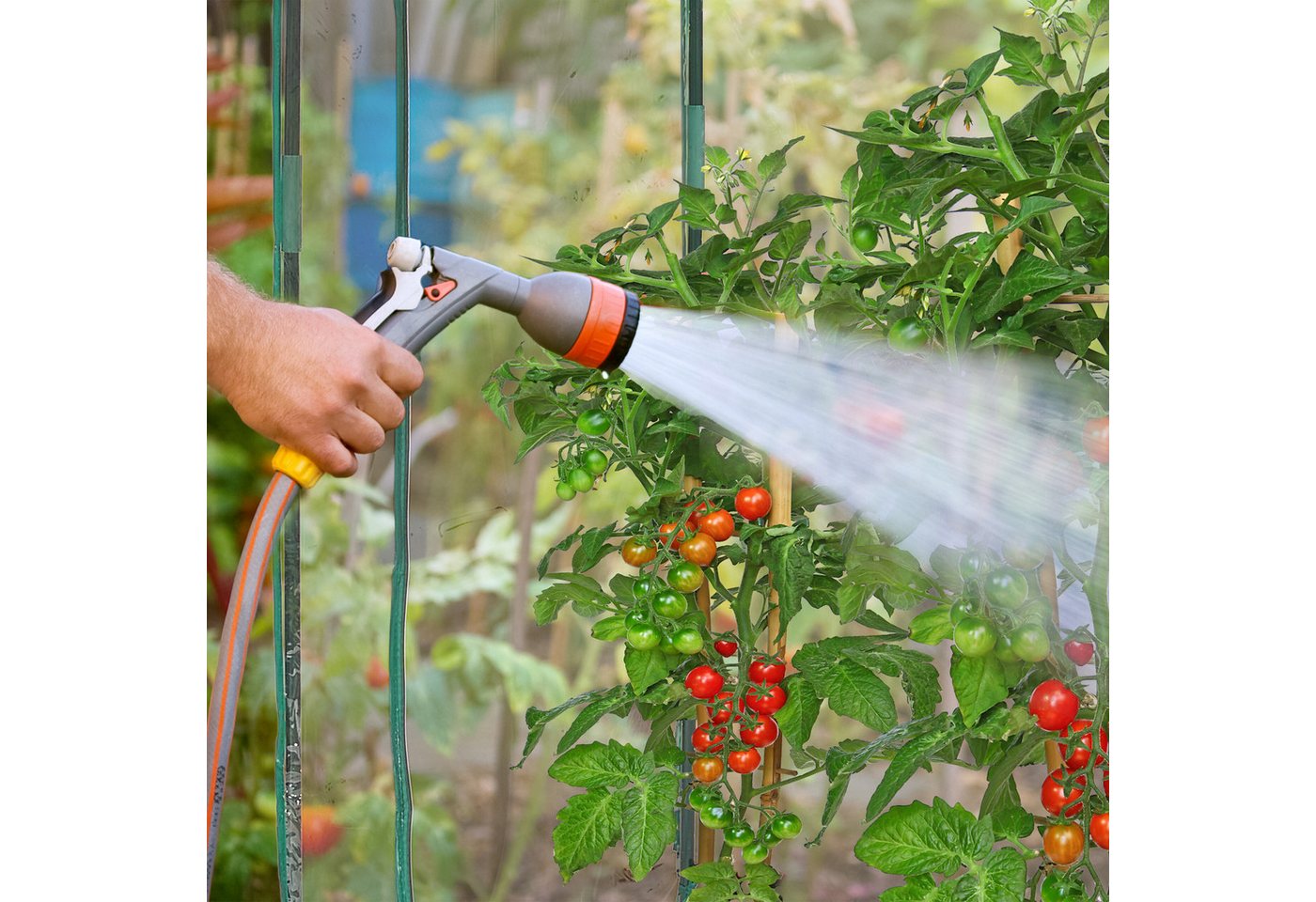 relaxdays Foliengewächshaus Tomatengewächshaus mit PVC-Folie, BxTxH: 130 x 75 x 170 cm, BxLxH: 130 x 75 x 170 cm, 1-St. – Bild 5 von 5