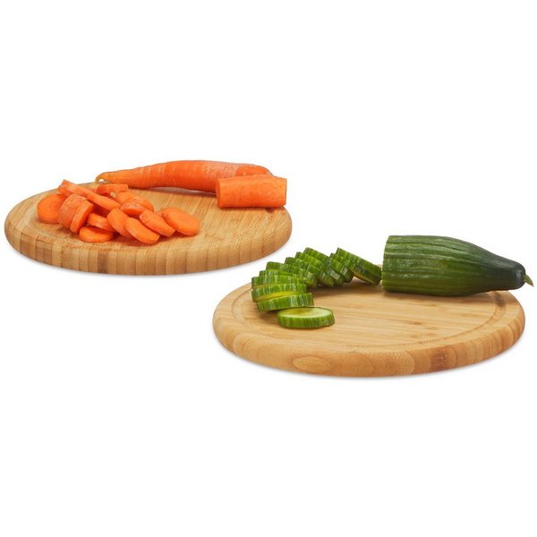 relaxdays Frühstücksbrett Frühstücksbrettchen Set 30 cm, Bambus, (2er Set, 2-St., 2er Set), 2er Pack