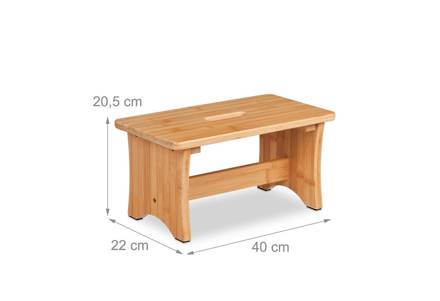 relaxdays Fußhocker Hocker Bambus (1 St) – Bild 4 von 5