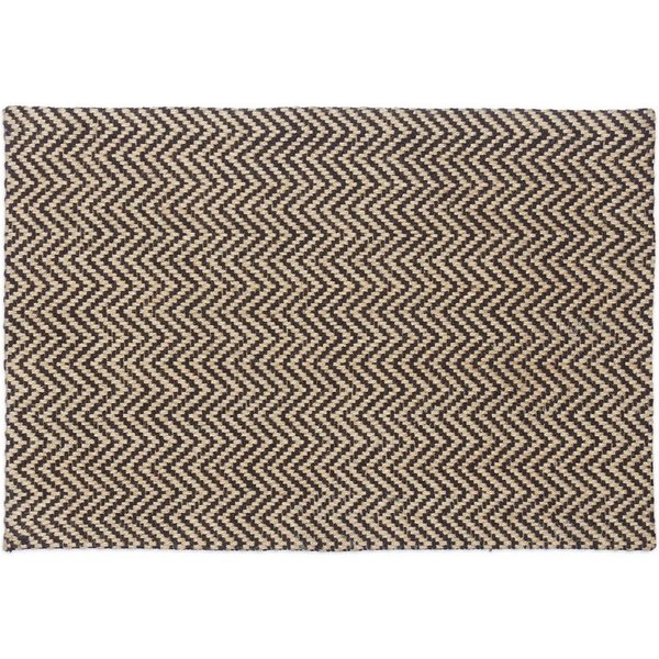 relaxdays Fußmatte Jute Zickzack, Rechteckig, Höhe: 10 mm