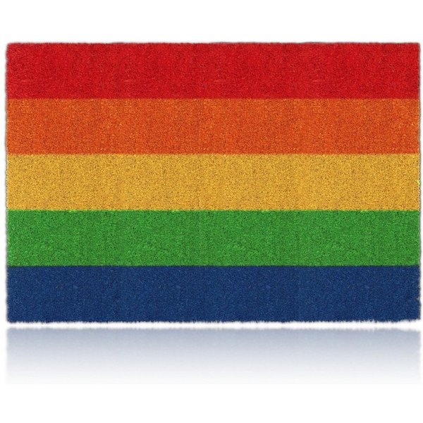 relaxdays Fußmatte Kokos Regenbogen, rechteckig, Höhe: 15 mm