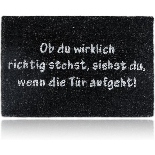 relaxdays Fußmatte Kokos SPRUCH, Rechteckig, Höhe: 10 mm