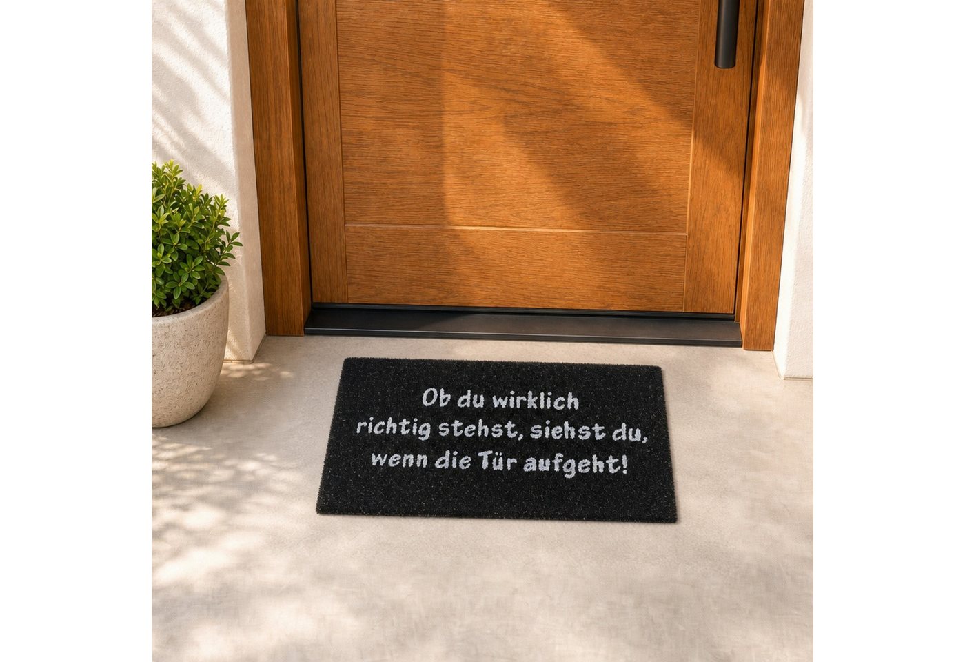 relaxdays Fußmatte Kokos SPRUCH, Rechteckig, Höhe: 10 mm – Bild 2 von 5