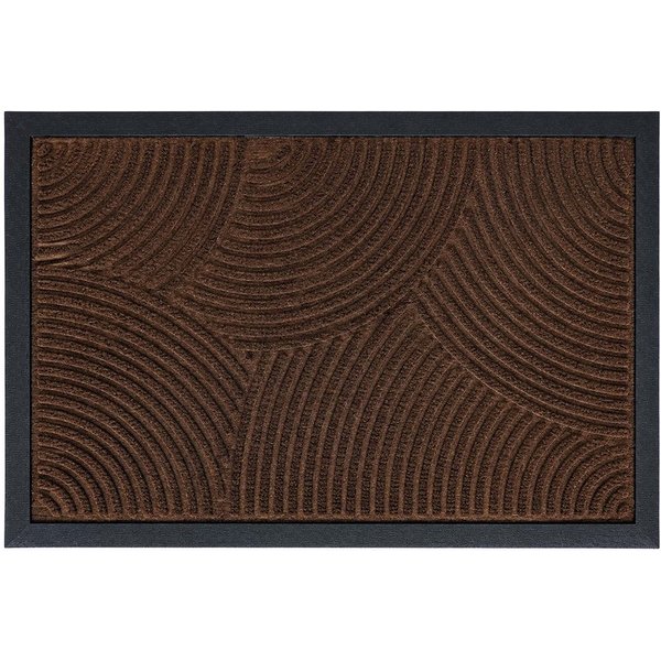relaxdays Fußmatte Polypropylen mit Rillen, Rechteckig, Höhe: 10 mm, Wellen Braun, 60 x 40 cm