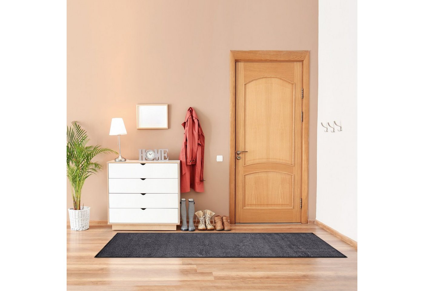 relaxdays Fußmatte Schmutzfangmatte grau, Rechteckig, Höhe: 7 mm, 80x200cm – Bild 2 von 5