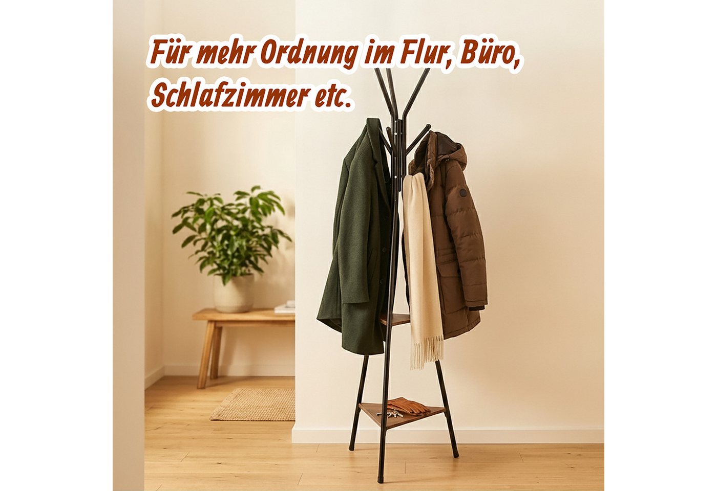 relaxdays Garderobenständer industrial, (4 St) – Bild 5 von 5