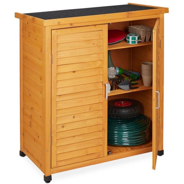 relaxdays Garten-Geräteschrank Gartenschrank mit Dachpappe, BxT: 86.5x47 cm, (1 St)