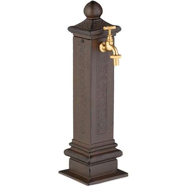 relaxdays Gartenbrunnen Standbrunnen antik 47 cm, 14 cm Breite, (1 tlg), braun