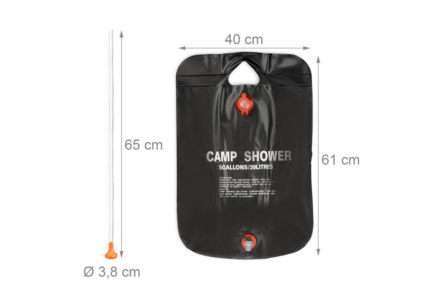 relaxdays Gartendusche Campingdusche 20 Liter (5 St) – Bild 4 von 5