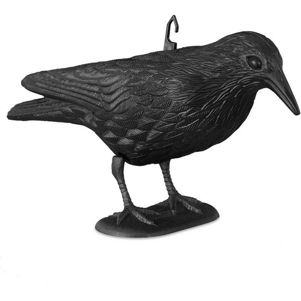 relaxdays Gartenfigur 3x Taubenschreck Krähe sitzend, (1 St)