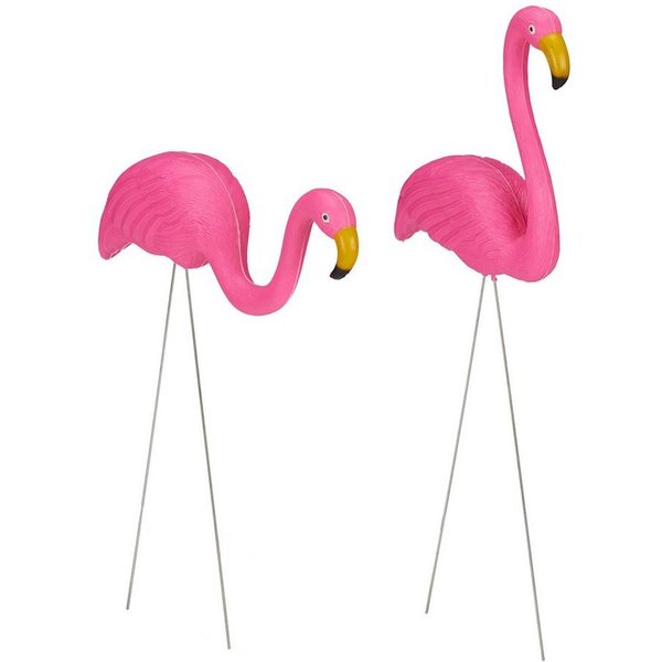 relaxdays Gartenfigur Flamingo Figur 2er Set, (2 St)