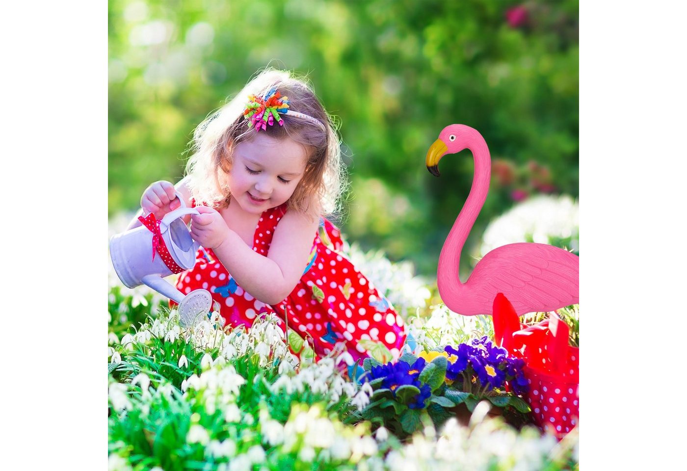 relaxdays Gartenfigur Flamingo Figur 2er Set, (2 St) – Bild 2 von 5