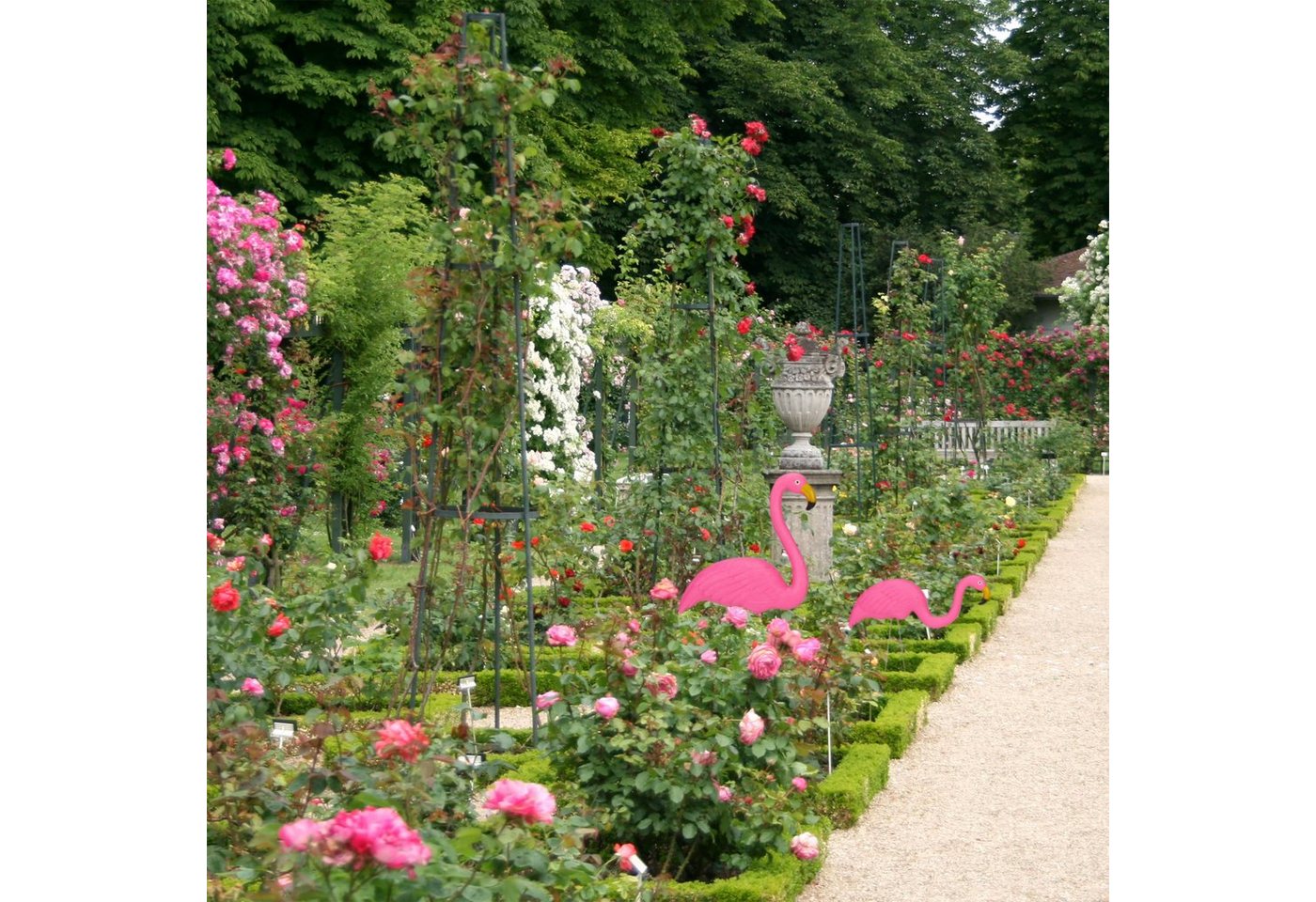 relaxdays Gartenfigur Flamingo Figur 2er Set, (2 St) – Bild 5 von 5