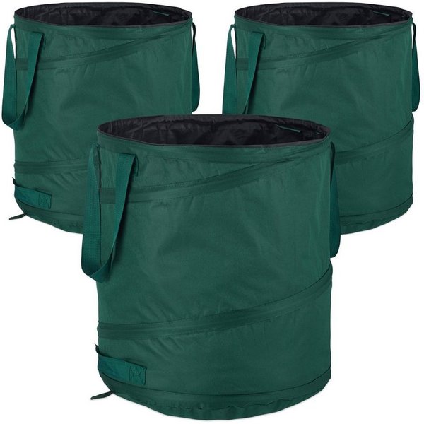 relaxdays Gartensack 3er Set Laubsack selbstaufstellend 60 L, für Laub, Gras, Grünschnitt und Unkraut, 60 l, (3-tlg)