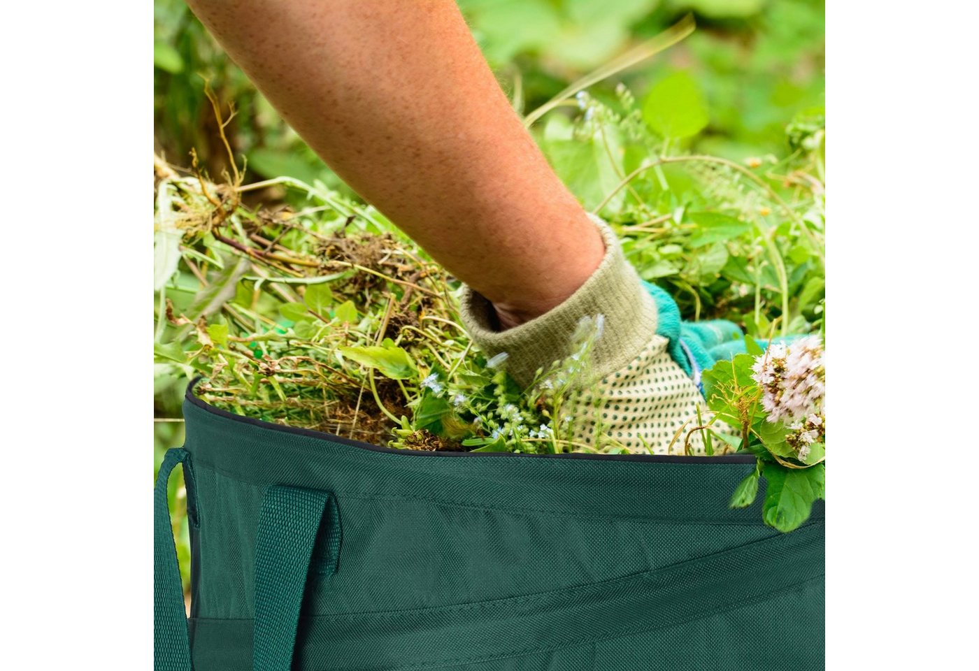 relaxdays Gartensack 3er Set Laubsack selbstaufstellend 60 L, für Laub, Gras, Grünschnitt und Unkraut, 60 l, (3-tlg) – Bild 3 von 5