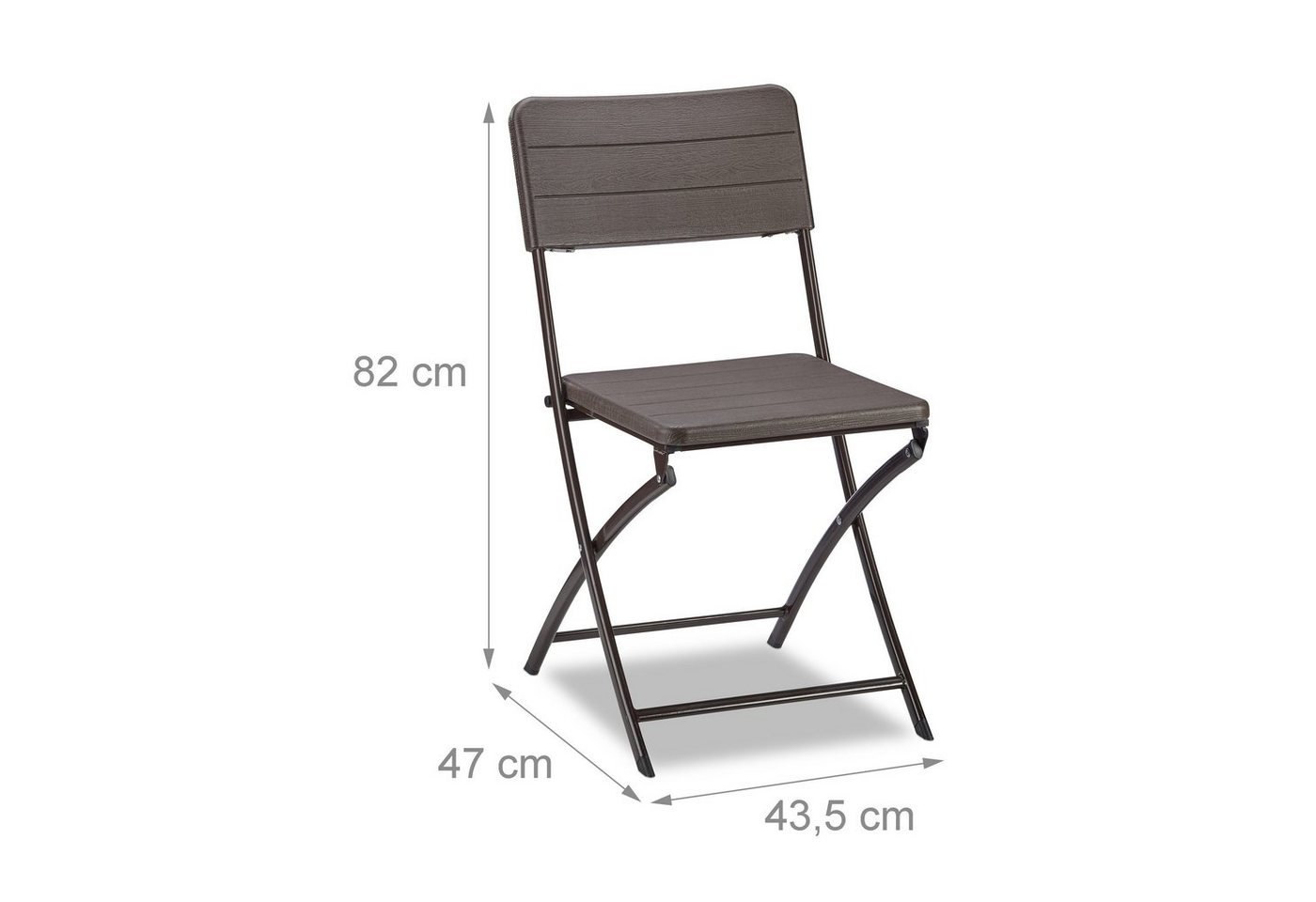 relaxdays Gartenstuhl 2er Set Holzoptik (2 St), braun – Bild 4 von 5