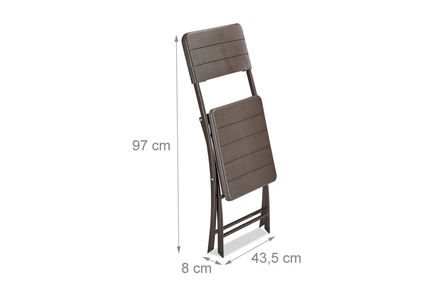 relaxdays Gartenstuhl 2er Set Holzoptik (2 St), braun – Bild 5 von 5