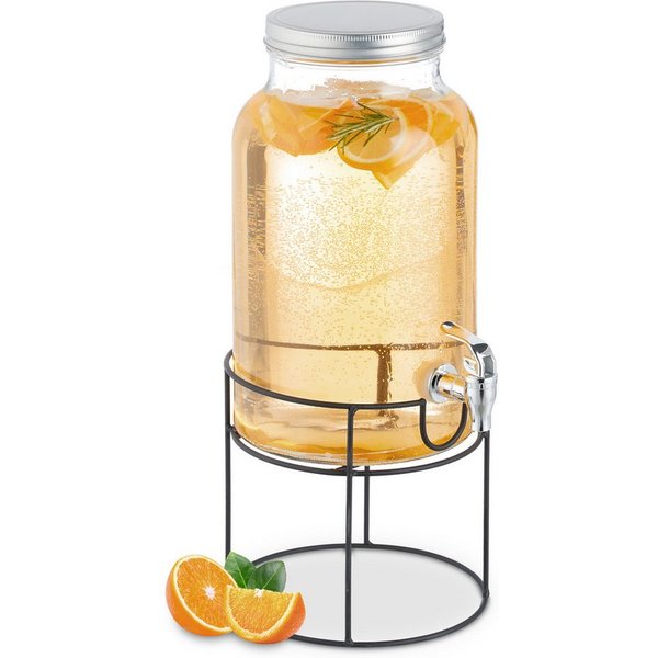 relaxdays Getränkespender mit Ständer, 6 Liter