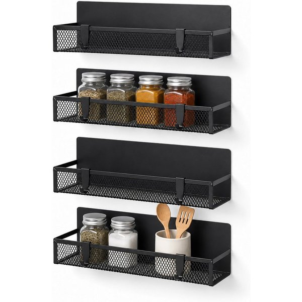 relaxdays Gewürzregal magnetisch 4er Set, 12-tlg.