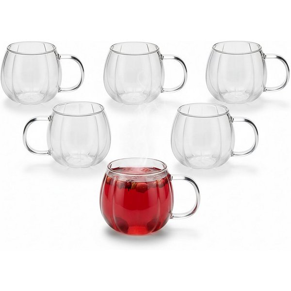 relaxdays Gläser-Set Gläser mit Henkel Set, 6-tlg., Glas, 6er Pack