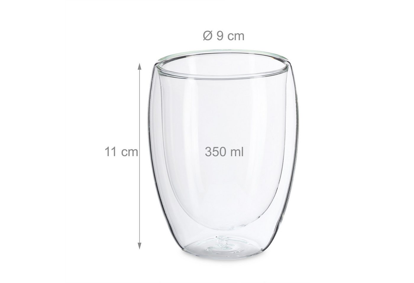 relaxdays Gläser-Set Latte Macchiato Gläser 350 ml, 6-tlg., Glas, 6er Pack – Bild 4 von 5