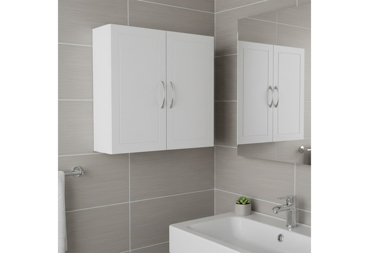 relaxdays Hängeschrank Bad 3 Fächer (1-St) – Bild 2 von 5