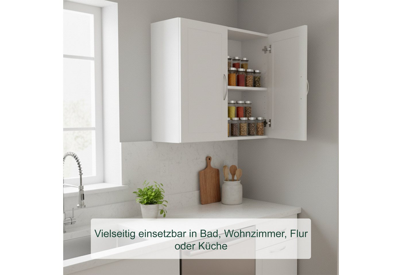 relaxdays Hängeschrank Bad 3 Fächer (1-St) – Bild 5 von 5