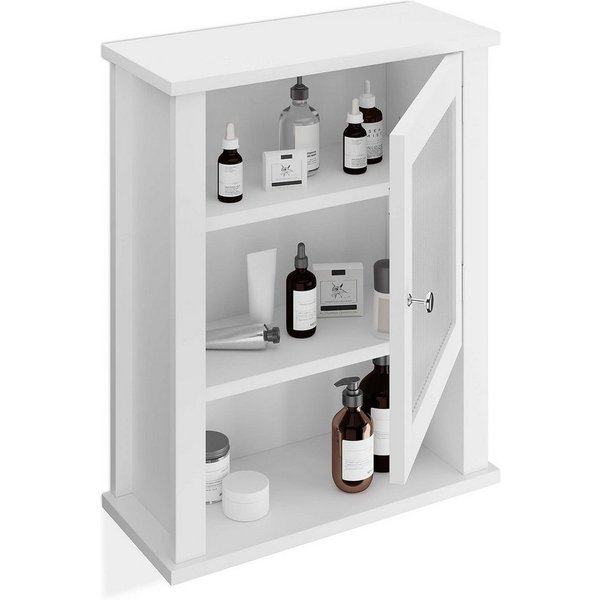 relaxdays Hängeschrank Hängender Badschrank mit Tür (1-St)