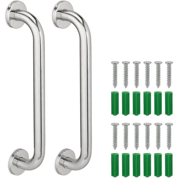 relaxdays Haltegriff 2er Set Haltegriffe aus Edelstahl, belastbar bis 200 kg