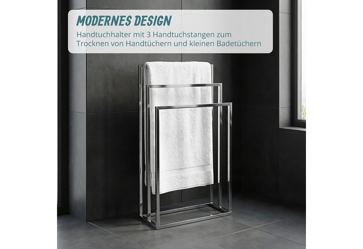 relaxdays Handtuchständer Edelstahl – Bild 5 von 5