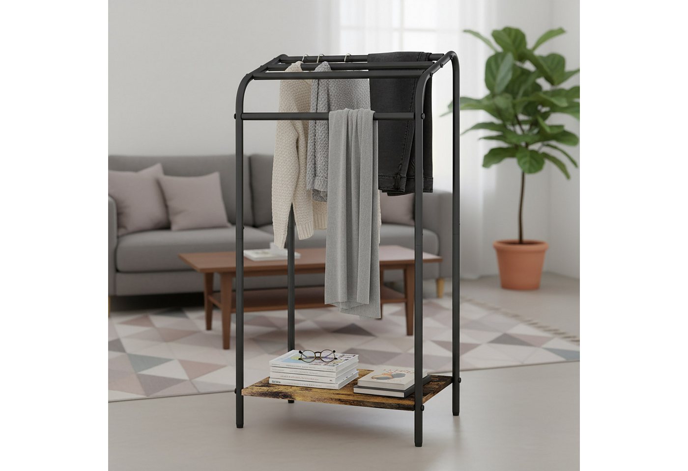 relaxdays Handtuchständer Industrial Handtuchständer mit Ablage – Bild 5 von 5