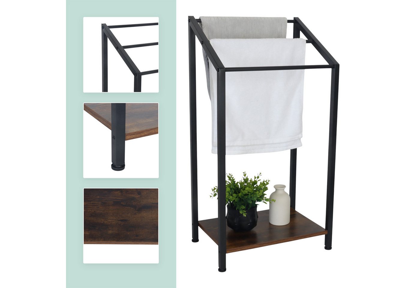 relaxdays Handtuchständer mit Ablage – Bild 5 von 5