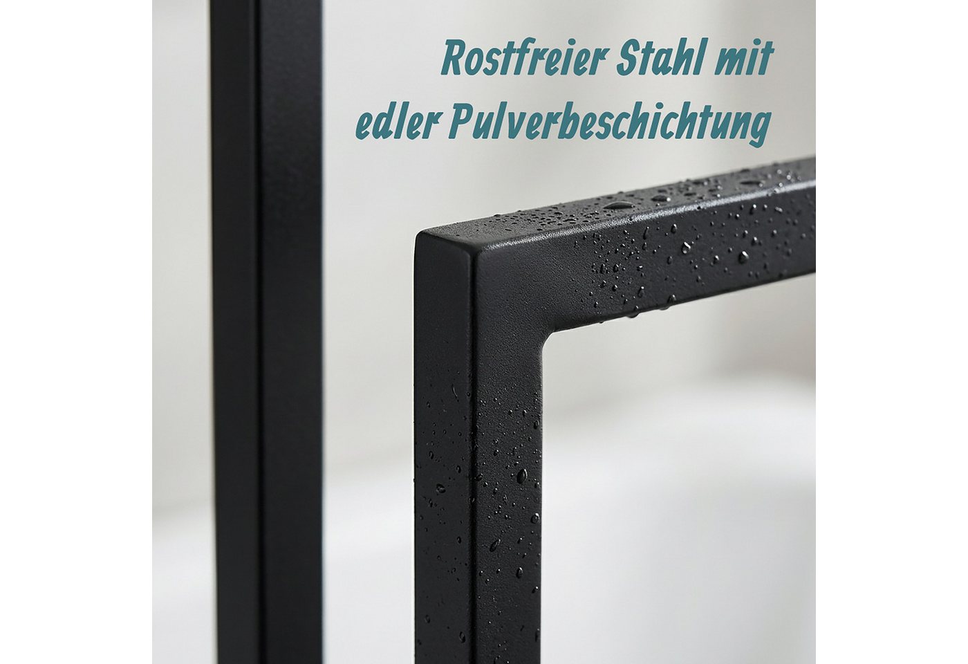 relaxdays Handtuchständer Schwarzer Handtuchständer 3 Stangen – Bild 5 von 5