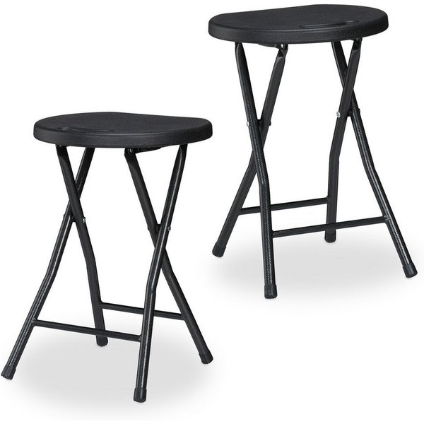 relaxdays Hocker Klapphocker 2er Set (2 St., 2er Set), schwarz
