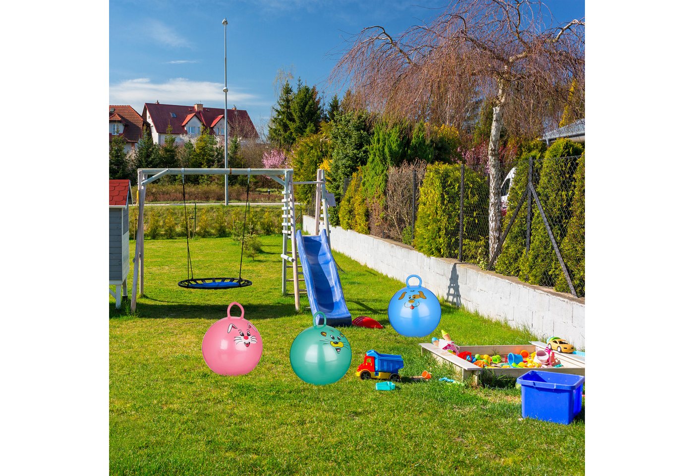 relaxdays Hüpfball Kinder, (1-tlg), Pink – Bild 3 von 5