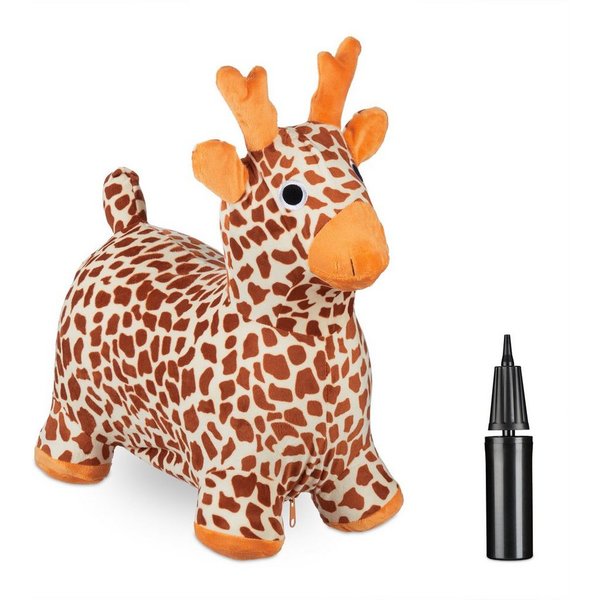 relaxdays Hüpftier Giraffe mit Bezug, (4-tlg)
