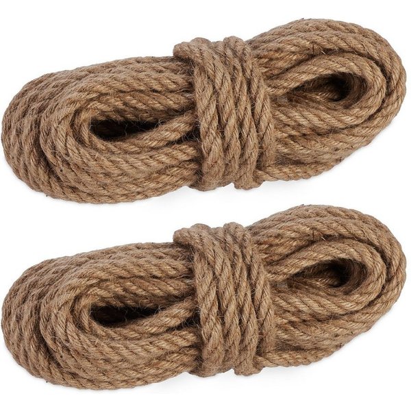 relaxdays Juteseil 12 mm x 10 m 2er Set Bastelgarn, 20 m (2-St)