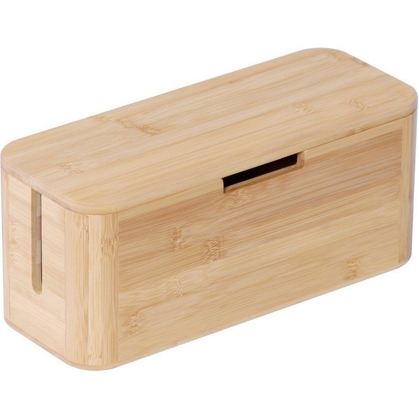 relaxdays Kabelbox aus Bambus, natur