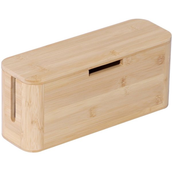 relaxdays Kabelbox aus Bambus, (7-tlg), natur