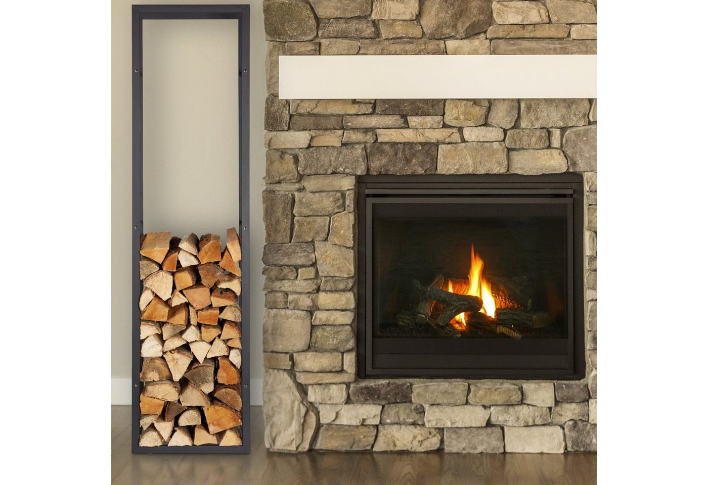 relaxdays Kaminholzregal Kaminholzregal, BxTxH:44.5x30x170 cm, (1-St) – Bild 2 von 5