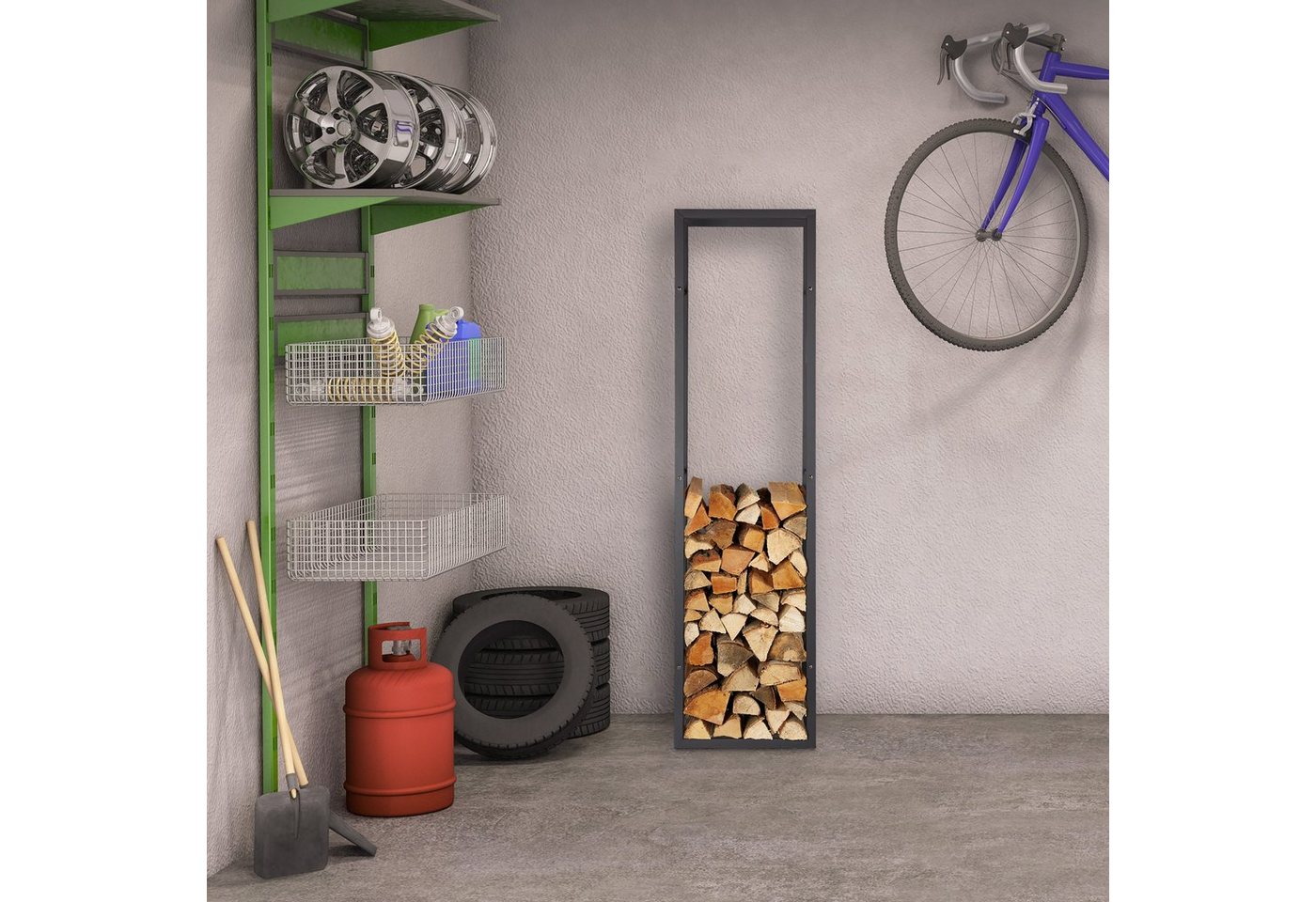 relaxdays Kaminholzregal Kaminholzregal, BxTxH:44.5x30x170 cm, (1-St) – Bild 5 von 5
