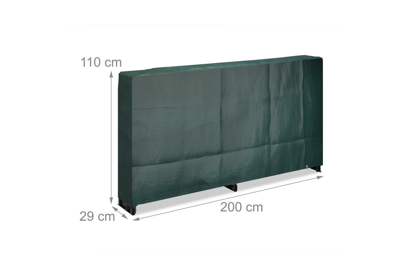 relaxdays Kaminholzregal mit Abdeckung, BxTxH:202x30x111 cm, (2-St) – Bild 4 von 5