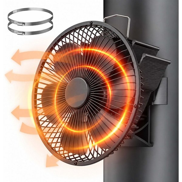 relaxdays Kaminventilator Ofenrohr Schutzgitter
