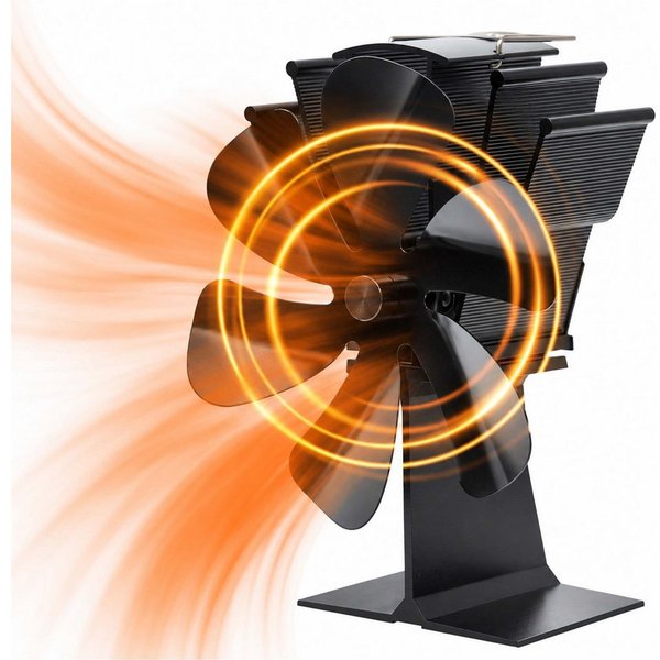 relaxdays Kaminventilator ohne Strom 6 Blätter