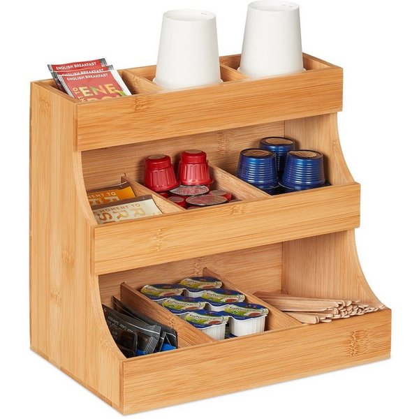 relaxdays Kapselspender Kaffee Organizer 9 Fächer